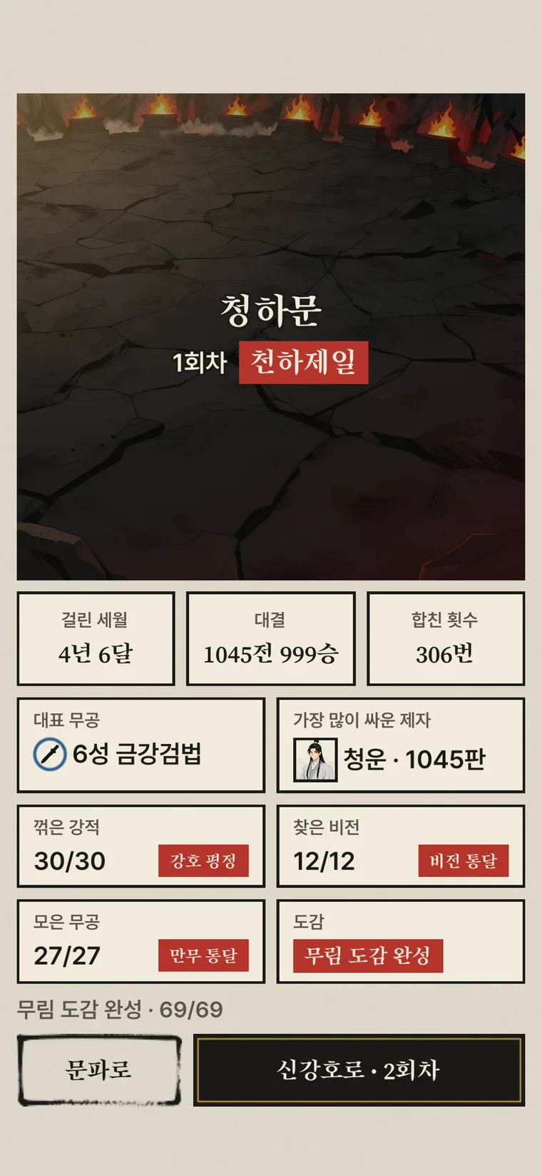 문파 키우기 실행 화면 4